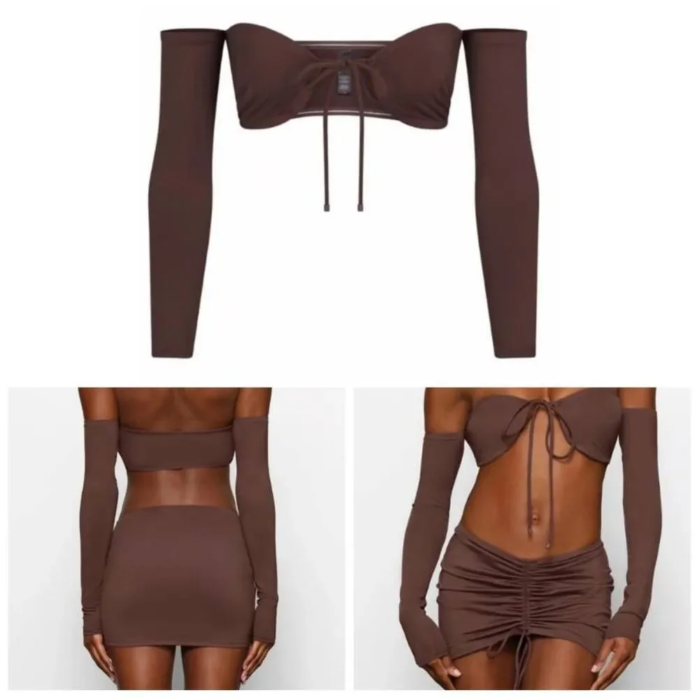 SKIMS Recycled Swim Long Sleeve Bikini Top